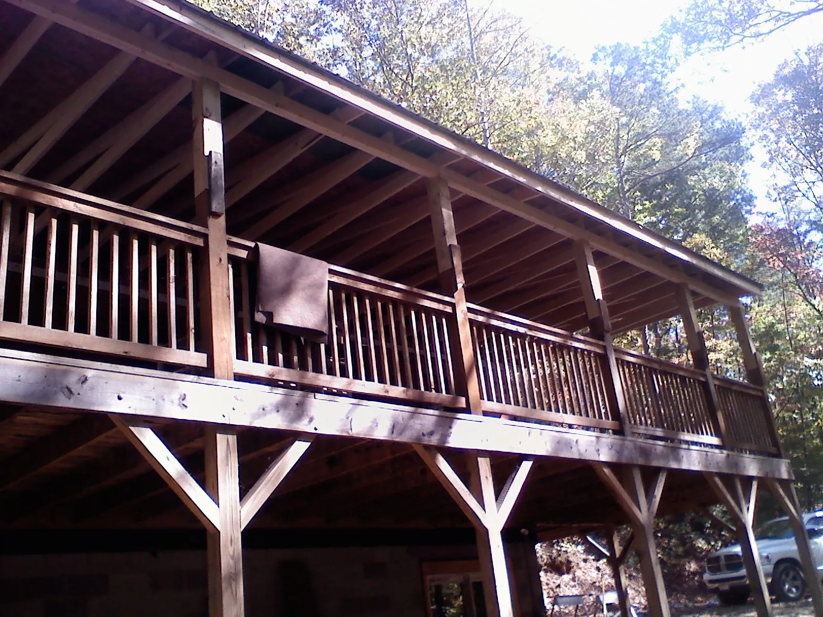 Timber framing under a new elevated porch and deck — Roof Leak Repair in Maple Shade by Roofing Brothers
